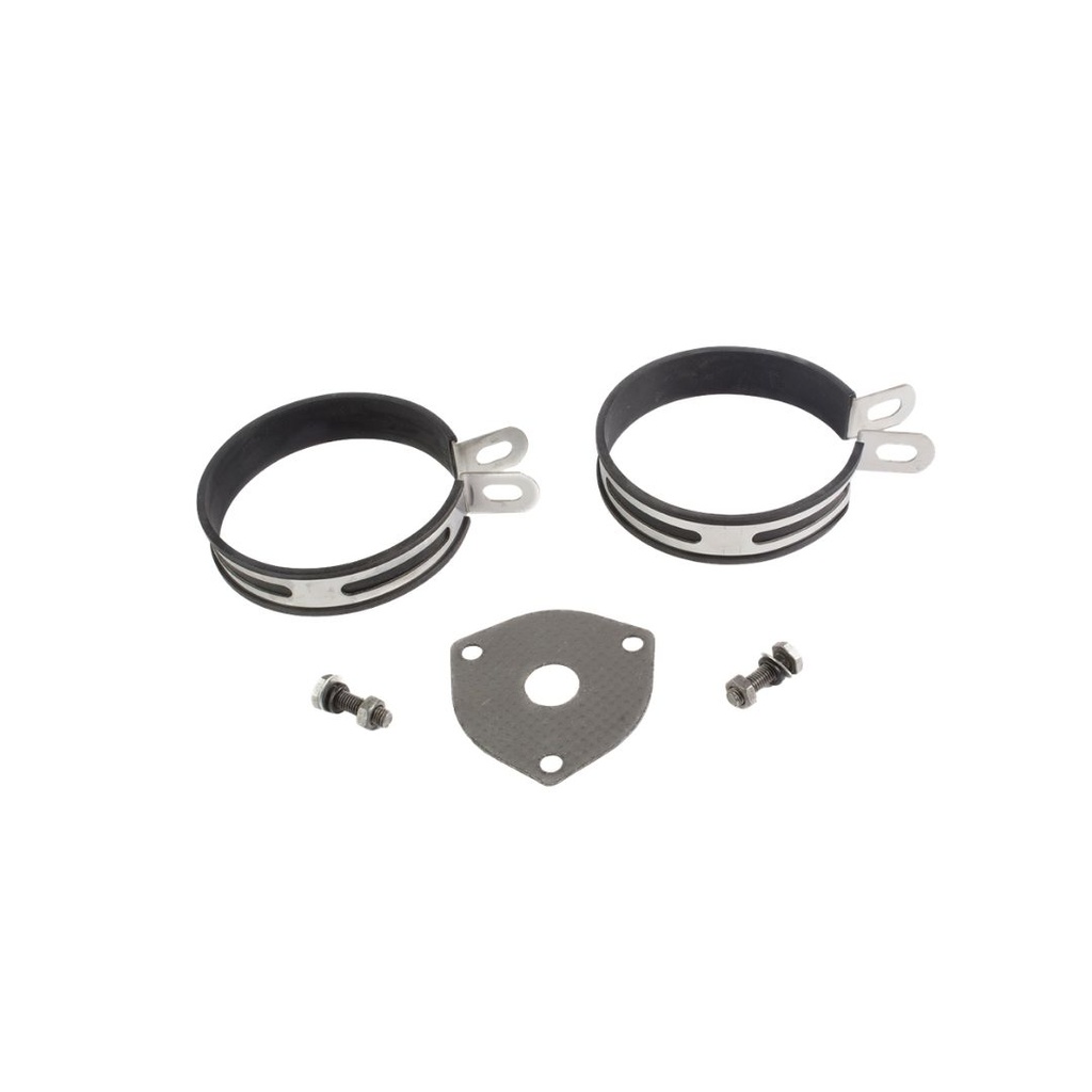 [U125] ABRAZADERA DE ESCAPE DS METAL CON GOMA Y EMPAQUE JGO
