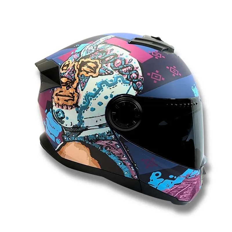 [V793] CASCO 2W ABATIBLE SUPLEX NEGRO AZUL MATE L